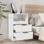 Nachttisch 2 Stück glänzend weißes Sperrholz von vidaXL, Nachttische - Ref: Foro24-811245, Preis: 95,94 €, Rabatt: %