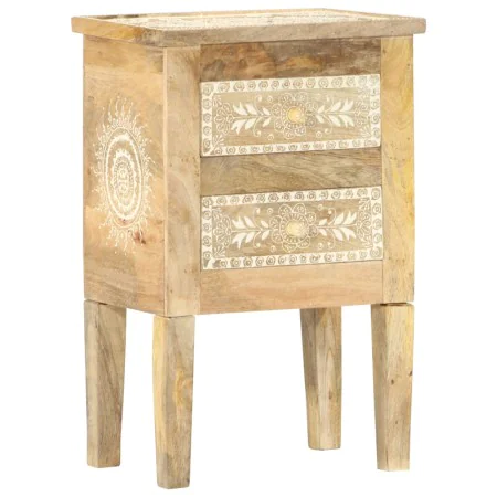 Mesita de noche pintada a mano madera maciza mango 40x30x60 cm de vidaXL, Mesitas de noche - Ref: Foro24-286161, Precio: 132,...