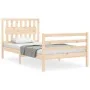Estructura de cama con cabecero madera maciza 100x200 cm de , Camas y somieres - Ref: Foro24-3194301, Precio: 115,78 €, Descu...