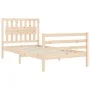 Bed frame with solid wood headboard 100x200 cm by , Beds and slatted bases - Ref: Foro24-3194301, Price: 115,82 €, Discount: %