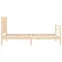 Bed frame with solid wood headboard 100x200 cm by , Beds and slatted bases - Ref: Foro24-3194301, Price: 115,82 €, Discount: %
