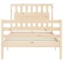 Bed frame with solid wood headboard 100x200 cm by , Beds and slatted bases - Ref: Foro24-3194301, Price: 115,82 €, Discount: %