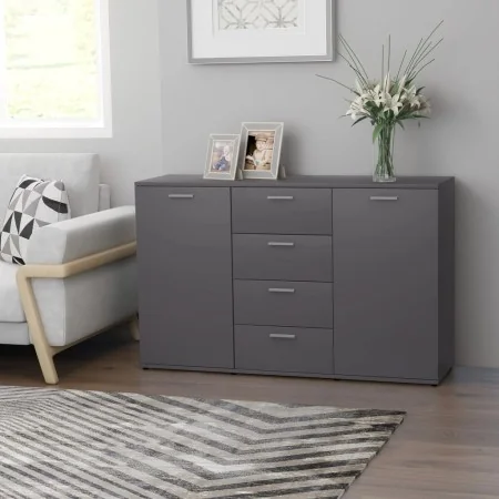 Aparador de madera contrachapada gris 120x35,5x75 cm de , Aparadores - Ref: Foro24-801330, Precio: 164,05 €, Descuento: %