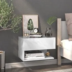Bright white wall-mounted bedside table by vidaXL, Nightstands - Ref: Foro24-810965, Price: 40,61 €, Discount: %