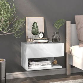 Mesita de noche de pared blanco brillante de vidaXL, Mesitas de noche - Ref: Foro24-810965, Precio: 40,80 €, Descuento: %