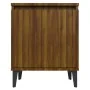 Nachttisch mit eichenbraunen Metallbeinen 40x30x50 cm von vidaXL, Nachttische - Ref: Foro24-813120, Preis: 29,97 €, Rabatt: %