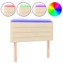 Cream fabric headboard with LED 100x5x78/88 cm by vidaXL, Headboards and footboards - Ref: Foro24-3121747, Price: 51,20 €, Di...