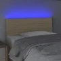 Cream fabric headboard with LED 100x5x78/88 cm by vidaXL, Headboards and footboards - Ref: Foro24-3121747, Price: 51,20 €, Di...