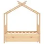 Children's bed frame with pine wood drawer 70x140 cm by vidaXL, Cribs and beds for children - Ref: Foro24-322145, Price: 144,...