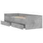 Concrete gray bed frame with drawers 100x200 cm by , Beds and slatted bases - Ref: Foro24-3207339, Price: 201,32 €, Discount: %