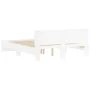 White bed frame with headboard 150x200 cm by , Beds and slatted bases - Ref: Foro24-3207476, Price: 143,58 €, Discount: %