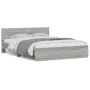 Sonoma gray bed frame with headboard 150x200 cm by , Beds and slatted bases - Ref: Foro24-3207481, Price: 167,04 €, Discount: %