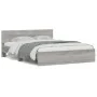 Sonoma gray bed frame with headboard 140x200 cm by , Beds and slatted bases - Ref: Foro24-3207488, Price: 178,15 €, Discount: %