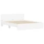 White bed frame with headboard 140x190 cm by , Beds and slatted bases - Ref: Foro24-3207497, Price: 168,67 €, Discount: %