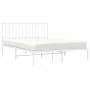 Bettgestell aus weißem Metall mit Kopfteil 140x200 cm von , Betten und Lattenroste - Ref: Foro24-374487, Preis: 115,00 €, Rab...