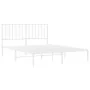 Bettgestell aus weißem Metall mit Kopfteil 140x200 cm von , Betten und Lattenroste - Ref: Foro24-374487, Preis: 115,00 €, Rab...
