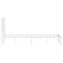 Bettgestell aus weißem Metall mit Kopfteil 140x200 cm von , Betten und Lattenroste - Ref: Foro24-374487, Preis: 115,00 €, Rab...