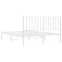 Bettgestell aus weißem Metall mit Kopfteil 140x200 cm von , Betten und Lattenroste - Ref: Foro24-374487, Preis: 115,00 €, Rab...