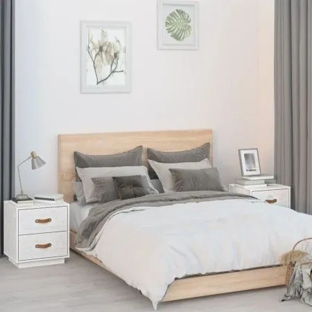 Nachttische 2 Stk. massives Kiefernholz weiß 40x34x45 cm von vidaXL, Nachttische - Ref: Foro24-818328, Preis: 86,27 €, Rabatt: %