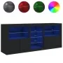 Aparador con luces LED negro 162x37x67 cm by , Sideboards - Ref: Foro24-3209031, Price: 216,72 €, Discount: %