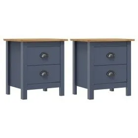 Hill Nachttische 2 Stück graues Kiefernholz 46x35x49,5 cm von vidaXL, Nachttische - Ref: Foro24-288909, Preis: 95,20 €, Rabat...