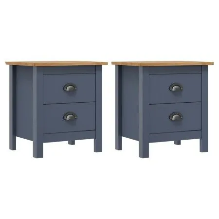 Hill Nachttische 2 Stück graues Kiefernholz 46x35x49,5 cm von vidaXL, Nachttische - Ref: Foro24-288909, Preis: 95,20 €, Rabat...