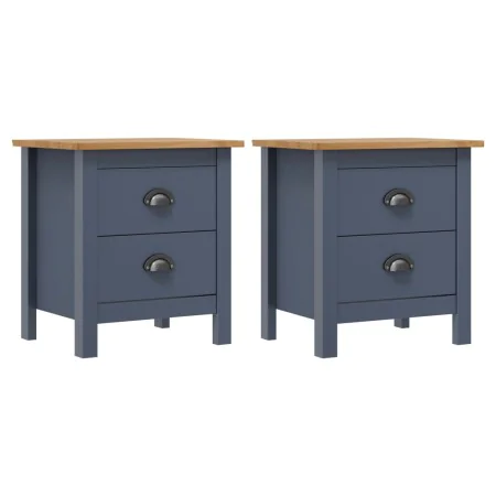 Mesitas de noche Hill 2 uds madera de pino gris 46x35x49,5 cm de vidaXL, Mesitas de noche - Ref: Foro24-288909, Precio: 95,12...