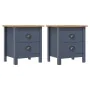Mesitas de noche Hill 2 uds madera de pino gris 46x35x49,5 cm de vidaXL, Mesitas de noche - Ref: Foro24-288909, Precio: 95,12...