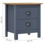 Hill Nachttische 2 Stück graues Kiefernholz 46x35x49,5 cm von vidaXL, Nachttische - Ref: Foro24-288909, Preis: 95,20 €, Rabat...