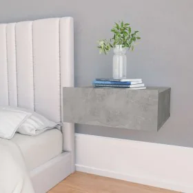 Concrete gray floating plywood bedside table 40x30x15cm by vidaXL, Nightstands - Ref: Foro24-800314, Price: 25,49 €, Discount: %