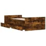 Smoked oak bed frame with drawers 90x190 cm by , Beds and slatted bases - Ref: Foro24-3207382, Price: 141,38 €, Discount: %