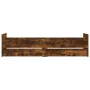 Smoked oak bed frame with drawers 90x190 cm by , Beds and slatted bases - Ref: Foro24-3207382, Price: 141,38 €, Discount: %