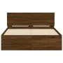 Bed frame with oak brown headboard 120x190 cm by , Beds and slatted bases - Ref: Foro24-3207517, Price: 166,40 €, Discount: %