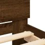 Bed frame with oak brown headboard 120x190 cm by , Beds and slatted bases - Ref: Foro24-3207517, Price: 166,40 €, Discount: %