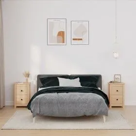 Mesitas de noche 2 uds madera maciza de pino 40x35x61,5 cm de vidaXL, Mesitas de noche - Ref: Foro24-820947, Precio: 91,48 €,...