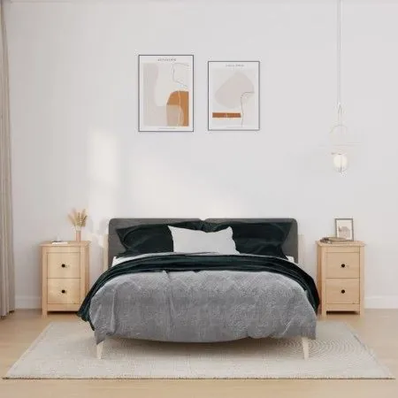 Mesitas de noche 2 uds madera maciza de pino 40x35x61,5 cm de vidaXL, Mesitas de noche - Ref: Foro24-820947, Precio: 91,42 €,...