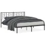 Bed frame with black metal headboard 160x200 cm by , Beds and slatted bases - Ref: Foro24-374440, Price: 129,24 €, Discount: %