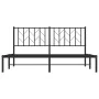 Bed frame with black metal headboard 160x200 cm by , Beds and slatted bases - Ref: Foro24-374440, Price: 129,24 €, Discount: %