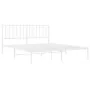 Estructura de cama con cabecero metal blanca 160x200 cm de , Camas y somieres - Ref: Foro24-374489, Precio: 118,33 €, Descuen...