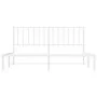 Estructura de cama con cabecero metal blanca 160x200 cm de , Camas y somieres - Ref: Foro24-374489, Precio: 118,33 €, Descuen...