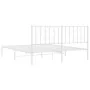 Estructura de cama con cabecero metal blanca 160x200 cm de , Camas y somieres - Ref: Foro24-374489, Precio: 118,33 €, Descuen...