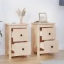 Mesitas de noche 2 uds madera maciza de pino 40x35x61,5 cm de vidaXL, Mesitas de noche - Ref: Foro24-820947, Precio: 91,42 €,...