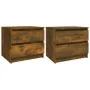 Nachttisch 2 Stk. Rauchige Eiche Sperrholz 50x39x43,5 cm von vidaXL, Nachttische - Ref: Foro24-815823, Preis: 65,44 €, Rabatt: %