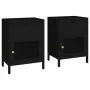Nachttische 2 Stk. Stahl und schwarzes Glas 40x30x54,5 cm von vidaXL, Nachttische - Ref: Foro24-3095202, Preis: 183,54 €, Rab...