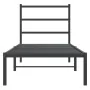 Estructura de cama con cabecero metal negro 80x200 cm de , Camas y somieres - Ref: Foro24-355356, Precio: 64,01 €, Descuento: %
