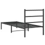 Estructura de cama con cabecero metal negro 80x200 cm de , Camas y somieres - Ref: Foro24-355356, Precio: 64,01 €, Descuento: %