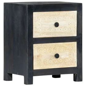 Carved bedside table solid gray mango wood 40x30x50 cm by vidaXL, Nightstands - Ref: Foro24-282722, Price: 110,47 €, Discount: %