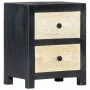 Carved bedside table solid gray mango wood 40x30x50 cm by vidaXL, Nightstands - Ref: Foro24-282722, Price: 110,47 €, Discount: %