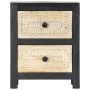 Carved bedside table solid gray mango wood 40x30x50 cm by vidaXL, Nightstands - Ref: Foro24-282722, Price: 110,47 €, Discount: %