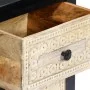 Carved bedside table solid gray mango wood 40x30x50 cm by vidaXL, Nightstands - Ref: Foro24-282722, Price: 110,47 €, Discount: %